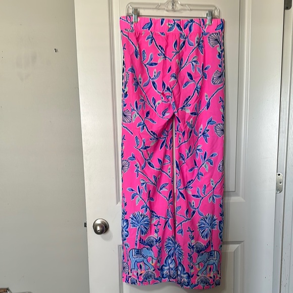 Lily Pulitzer Pink Isle Slathouse Jungle Bal Harbour Pants Wide Leg Palazzo - Picture 7 of 11